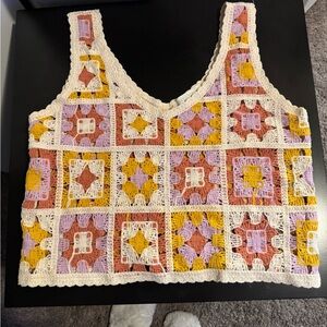 Rebellion Multicolor Crochet Crop Top